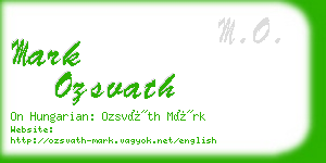 mark ozsvath business card